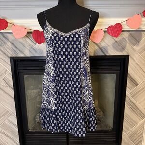 Abercrombie & Fitch Paisley Print Cami Dress Ruffle Hem Sleeveless Summer Size S